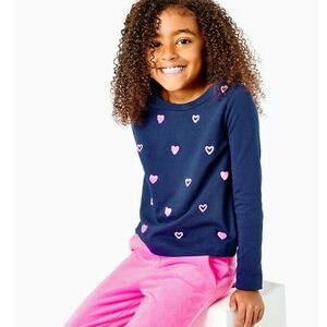 Lilly Pulitzer Mini Rami Heart Sweatshirt Top 8/10